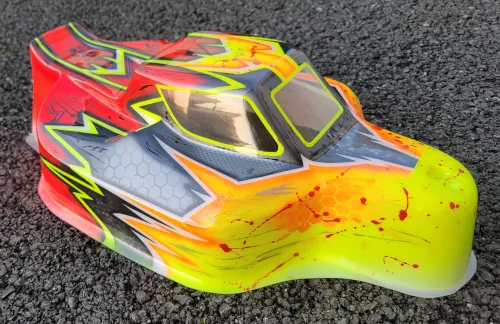 Peinture pour carrosserie on-road et off-road. Peinture sur-mesure pour Mugen s15, Tekno eb48 2.1, Yokomo, Team associated, Losi Eight, ET48, Schumacher, corally.