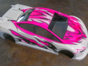 Prestation peintre pour carrosserie piste 1/10 - Design avec quatre couleurs