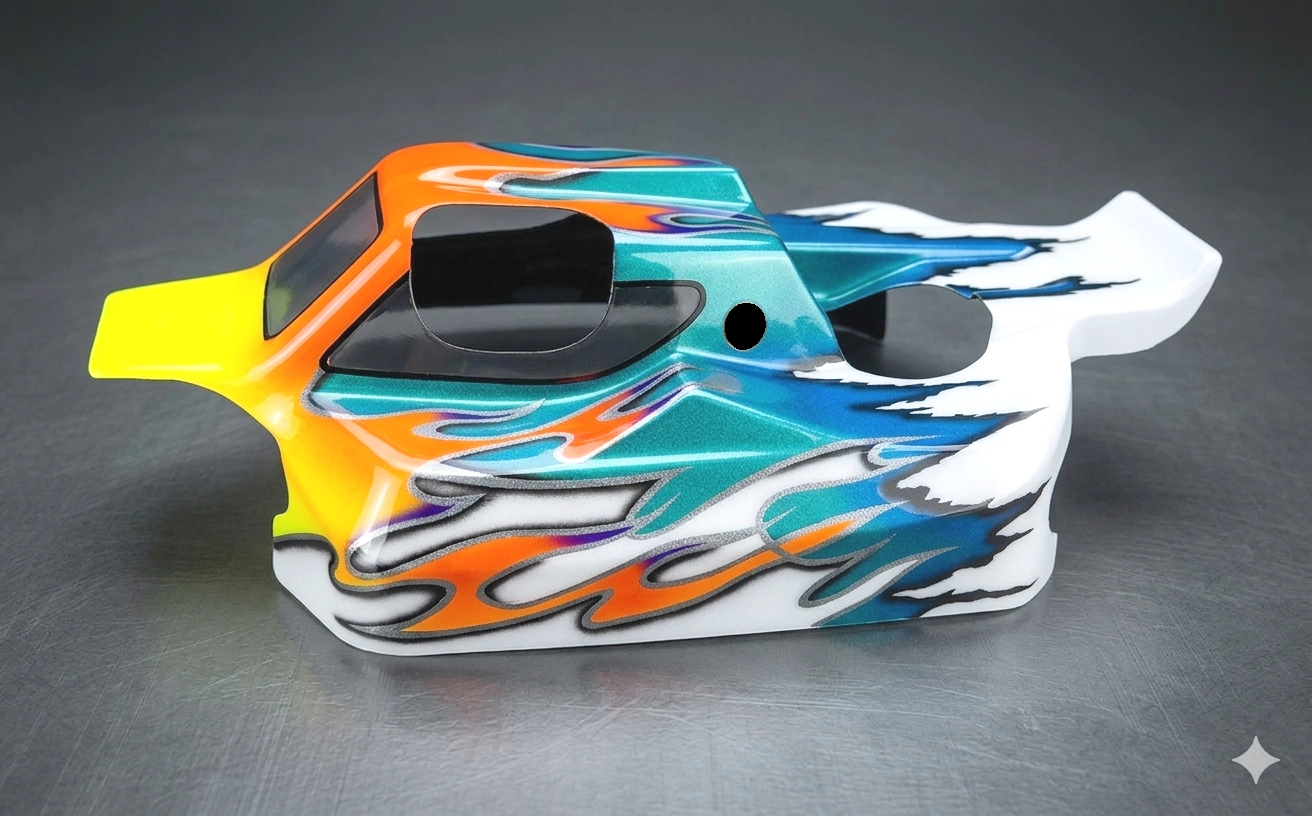 Peinture sept couleurs pour carrosserie buggy 1/8 - "Formule Prestige"