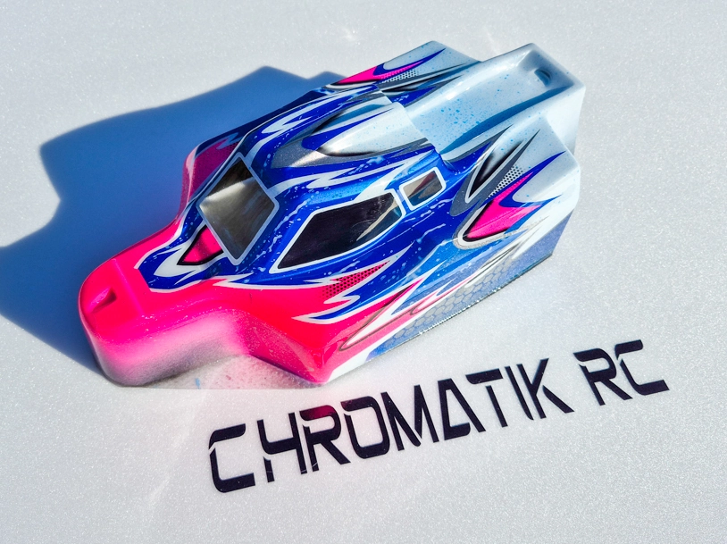 Chromatikrc est une société de prestation de peinture pour voiture rc radiocommandée pour buggy 1/8, 1/10, truggy, piste 1/8, 1/10, 1/5, gt8
