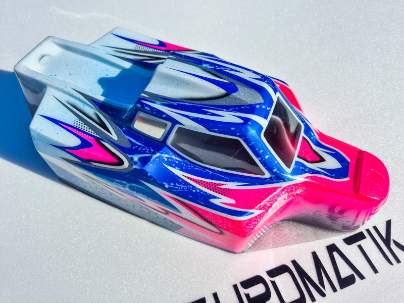 Peinture sur-mesure pour un buggy Team Associated buggy RC8 carrosserie Jconcepts S15