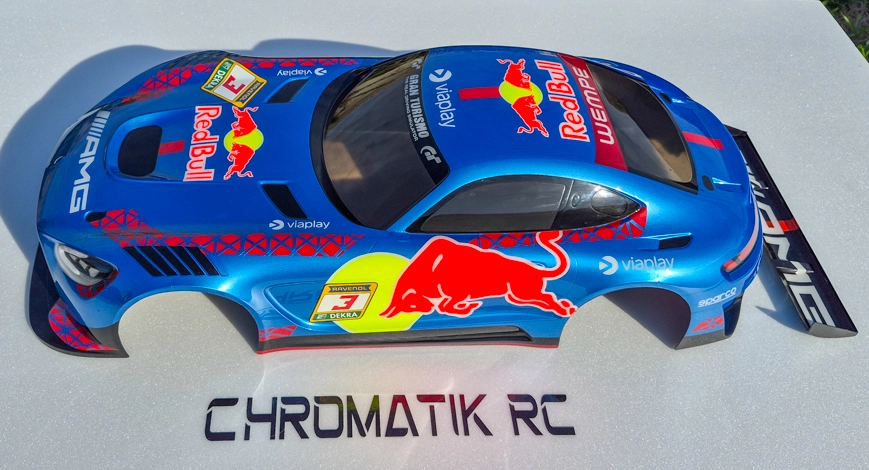 Prestation peinture cinq couleurs pour carrosserie piste 1/8 - "Formule Prestige"